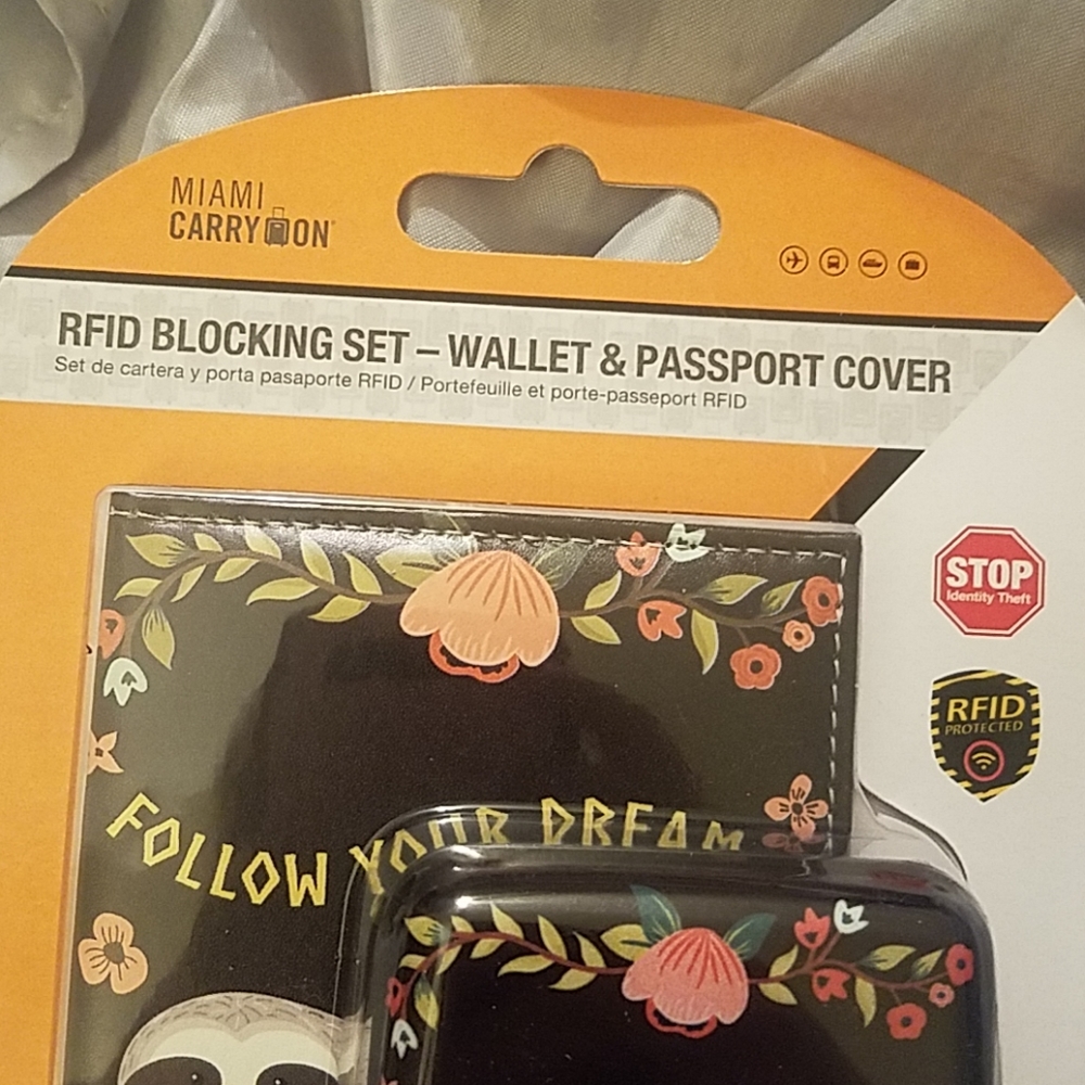 Wallet and passport case rfid blocking set new - Picture 2 of 4